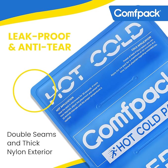 Large Ice Pack for Injuries Reusable, 11.2” x 14.7” Flexible Ice Pack for Full Body Relief, Soft Gel Cold Pack with Long Lasting Cold for Back, Knee, Relief for Chronic, Surgery, Swelling