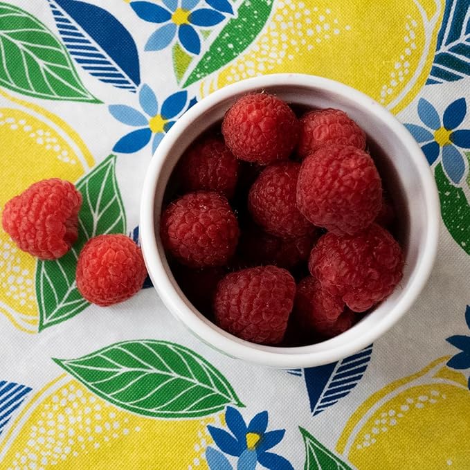 LAMINET Elastic Fitted Table Cover - Contemporary Lemon - Small Round - Fits Tables up to 44 Diameter