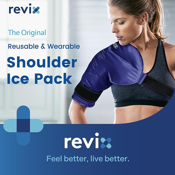 REVIX Shoulder Ice Pack Rotator Cuff Cold Therapy, Ice Packs for Injuries Reusable Gel for Shoulders Pain Relief, Bursitis and Swelling, Cold Compress Shoulder Ice Wrap