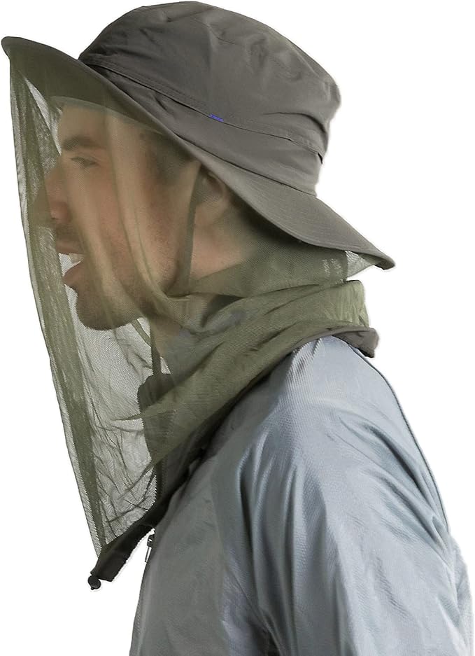 Fishing Hat Sun Protection Hat Mosquito Head Net for Outdoors Bucket Hat with Hidden Net Mesh