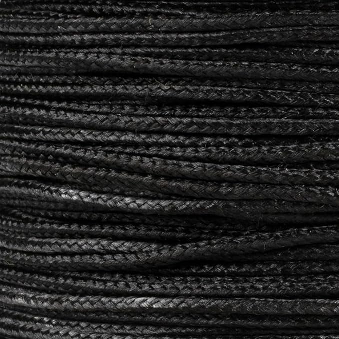 Paracord Planet Micro Paracord – Thin Braided Cord for Crafting, Fishing, and DIY Projects in 125 ft Spools – Black