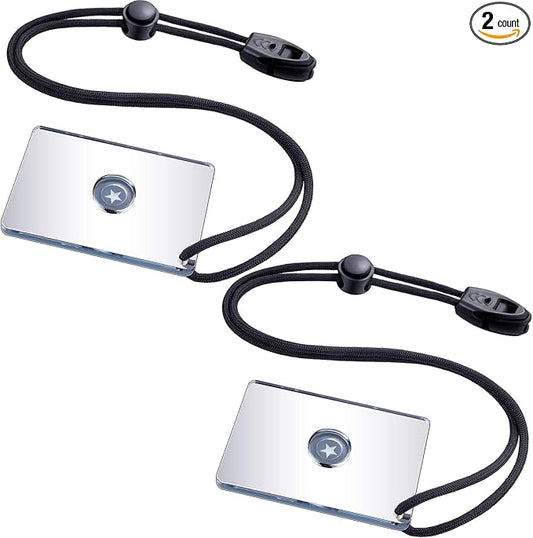 Jetec 2 Pieces Survival Reflective Mirror 2 x 3 Inch Send Remotely PFD Mirrors Outdoor Survival Technologies Small Signal Mirror for Backpacking