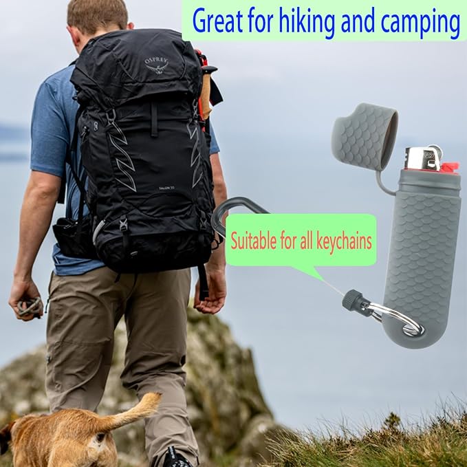 5 Pck Waterproof Lighter Case Cover Holder for BIC Regular Lighters Sleeve Type J6 Outdoor Survival Multipurpose Seal Lighter Pouchfor Hiking and Camping (Gray)
