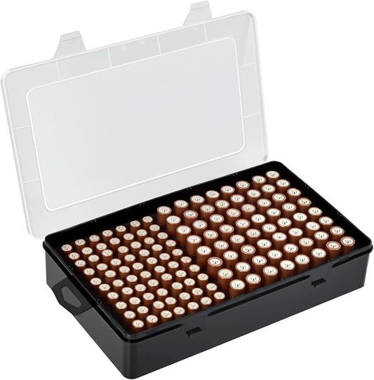 Battery Storage Organizer Case, Battery Vault Box Holder Container for 134pcs AA AAA Batteries, Garage Organization Carrying Bag Fits Home Kitchen Warehouse (Batteries Not Include) (black)