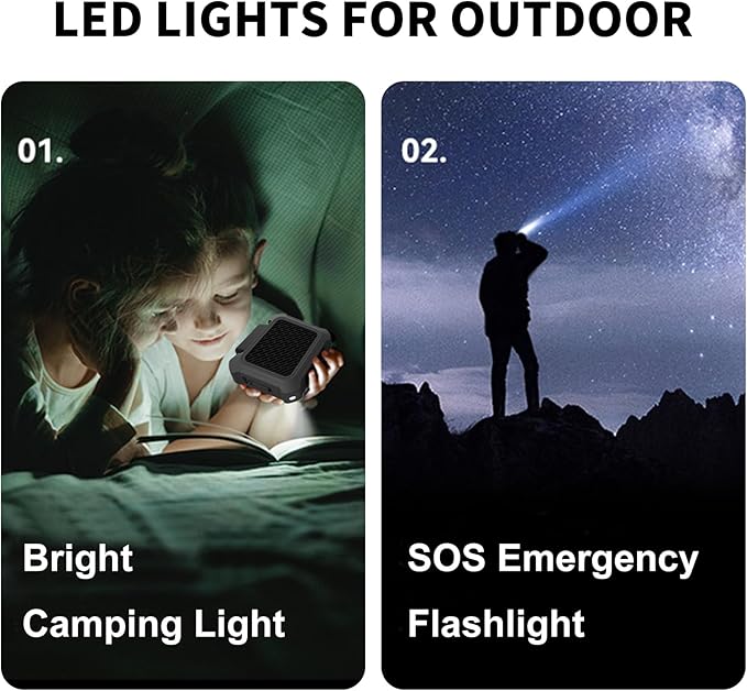 Portable Waist Fan, Personal Clip on Fan Rechargeable Hands-Free Hanging Neck/Desk Fans with 3-Speed Settings & LED Light, Small Wearable Cooling Belt Shirt Fans for Camping Travel Outdoors