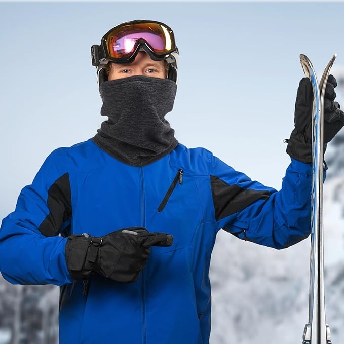 Tatuo Winter Neck Warmer Gaiter for Men Women Ski Fleece Winter Scarf Windproof Face Mask for Skiing Hiking Cycling