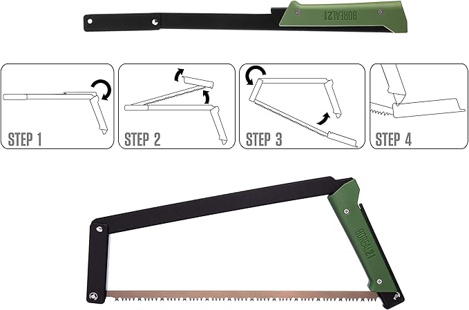 AGAWA - BOREAL21 TRIPPER KIT - 21 inch folding bow saw, rugged cordura sheath, additional aggressive blade (Black Frame - Green Handle)