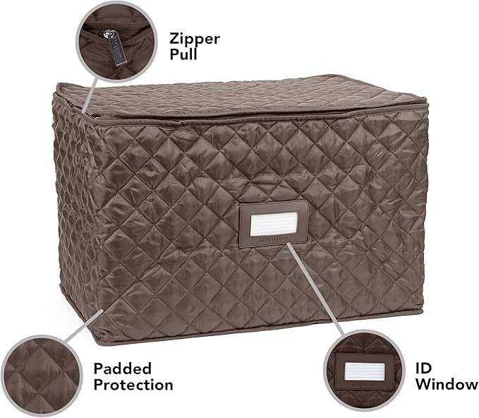 Covermates Keepsakes - Serveware Storage - Padded Protection - ID Window - Stain Resistant - Machine Washable - China Storage, Bronze