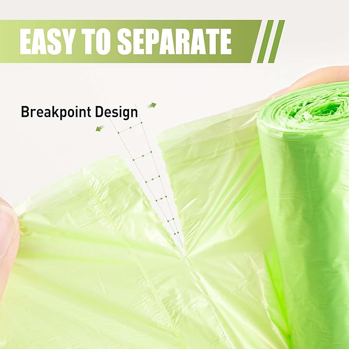 Zhuqing 1.2 Gallon Trash Bags, 5L Biodegradable Garbage Bags, 120 Counts Compost Wastebasket Liners Bags for Kitchen Bathroom Office, Green