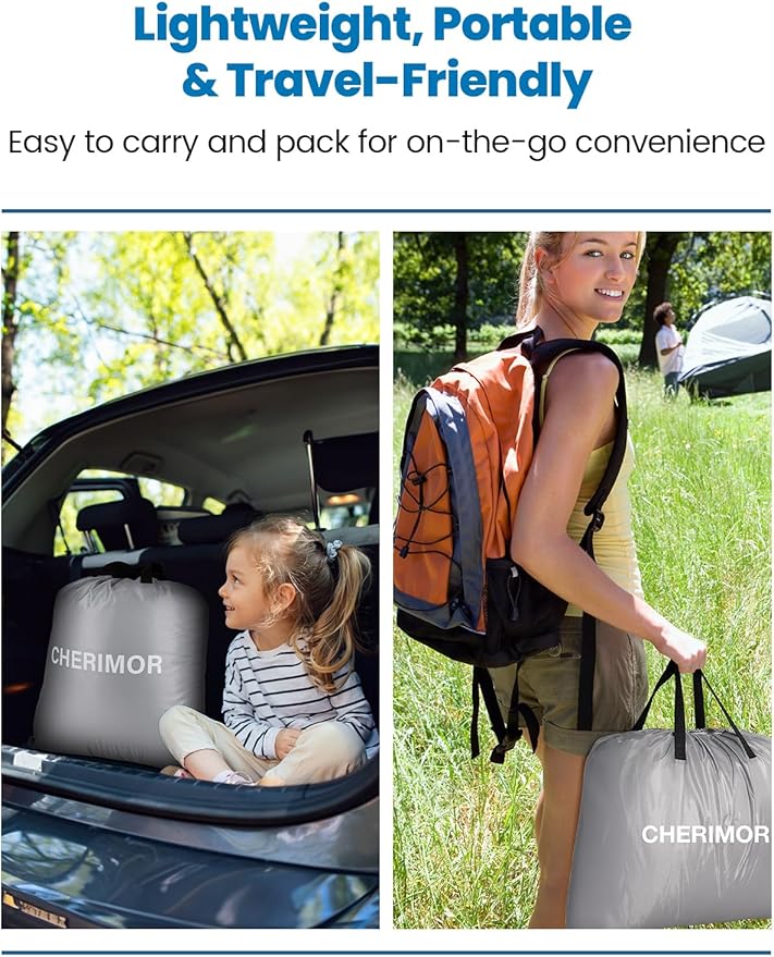 Queen Air Mattress with Built-in Pump, 18" Raised Comfort, 48Hr Leak-Proof Test, Upgraded Honeycomb Pillar Design, Supports 800 lbs, 3-Min Inflation-Inflatable Bed for Home Guests & Camping