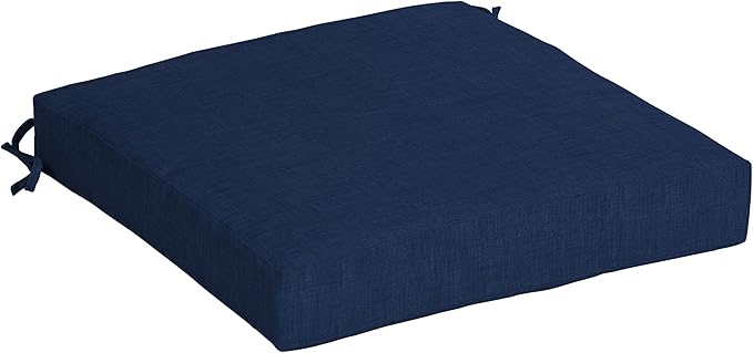 Arden Selections Outdoor Seat Cushion, 19 x 19, Rain-Proof, Fade Resistant 19 x 19, Sapphire Blue Leala (Pack of 4)