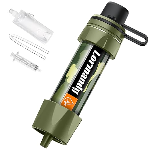 Straw Water Filter - Portable Water Purifier, Water Filtration System, Straw Water Purification System - Outdoor Emergency and Survival Gear for Hiking, Camping Accessories and Travel