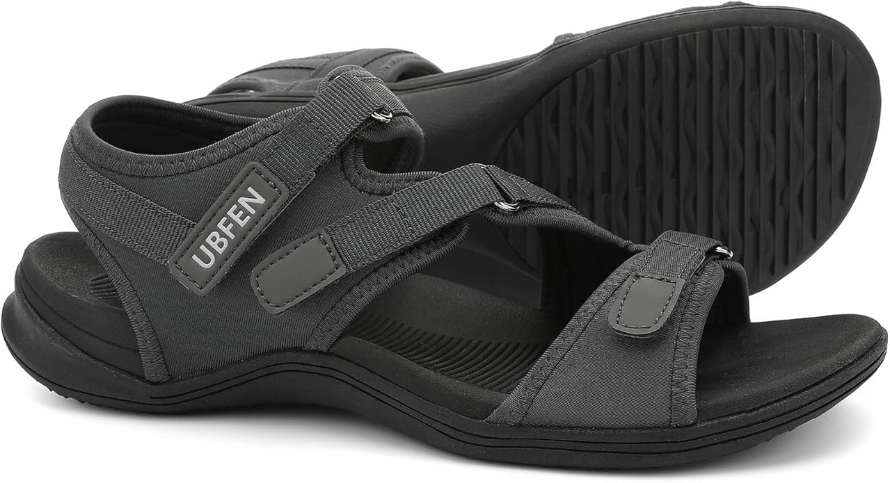 UBFEN Womens Hiking Comfortable Sport Walking Sandals Outdoor Athletic Water Sandals with Three Adjustable Straps