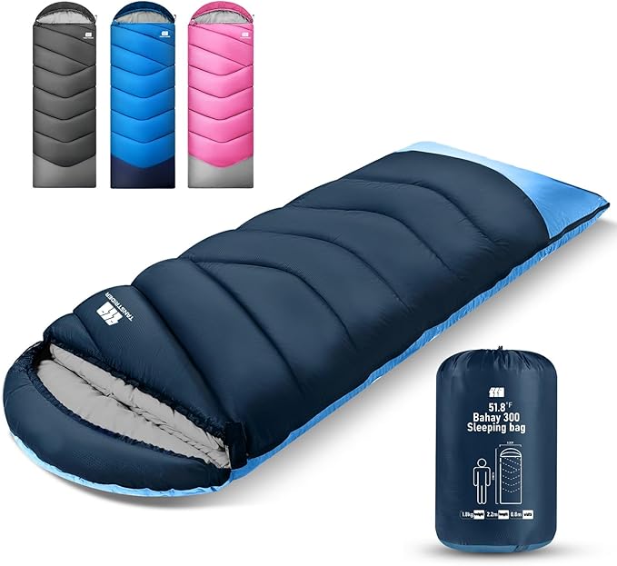 Sleeping Bags for Adults Cold Weather,Portable, Waterproof,Lightweight Sleeping Bag for Tall Girls Boys with Compression Sack for Warm Camping, Hiking, Outdoor & Indoor