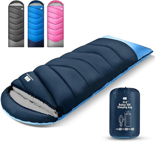 Sleeping Bags for Adults Cold Weather,Portable, Waterproof,Lightweight Sleeping Bag for Tall Girls Boys with Compression Sack for Warm Camping, Hiking, Outdoor & Indoor