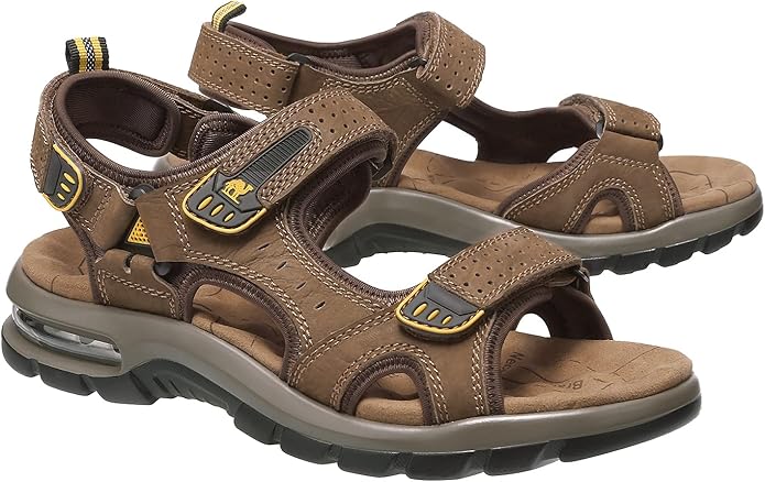 CAMEL CROWN Men's Leather Sandals for Hiking Walking Beach Treads Water Athletic Outdoor with Premium Air Cushion | Waterproof