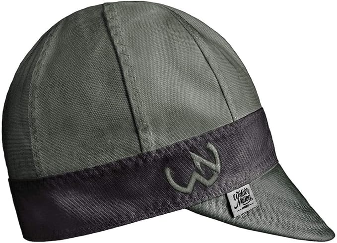 Welder Nation 8 Panel 10 oz Welding Premium Cap 100% Cotton Interior & Duck Canvas Exterior - Protective Durable Heavy-Duty