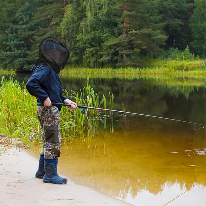 South to East Premium Kids Mosquito Head Net for Insect, 2 Pack, Fly & Bug Protection | Ultra Large & Long, Extra Fine Holes for Camping, Hiking, Fishing, Safari, Fits All Hats for 5-12 yrs Children