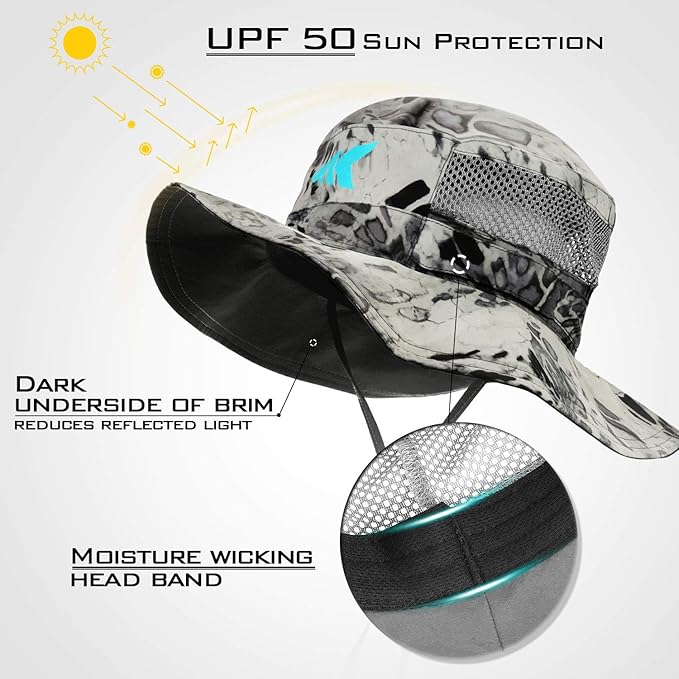 KastKing Sol Armis UPF 50 Boonie Hat - Sun Protection, Fishing, Beach & Hiking, Paddling, Rowing, Kayaking