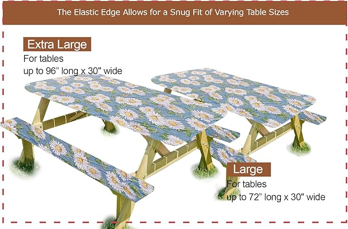 LAMINET Picnic Table Cover Daisy - Large