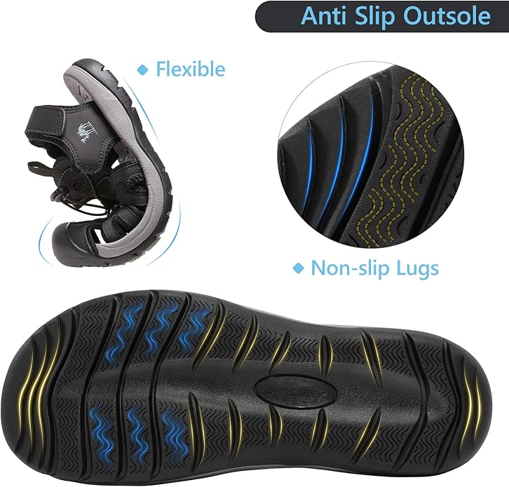 CAMELSPORTS Men's Hiking Sandals Closed Toe Outdoor Beach Sandal Waterproof Sport Fisherman Sandals Water Shoes