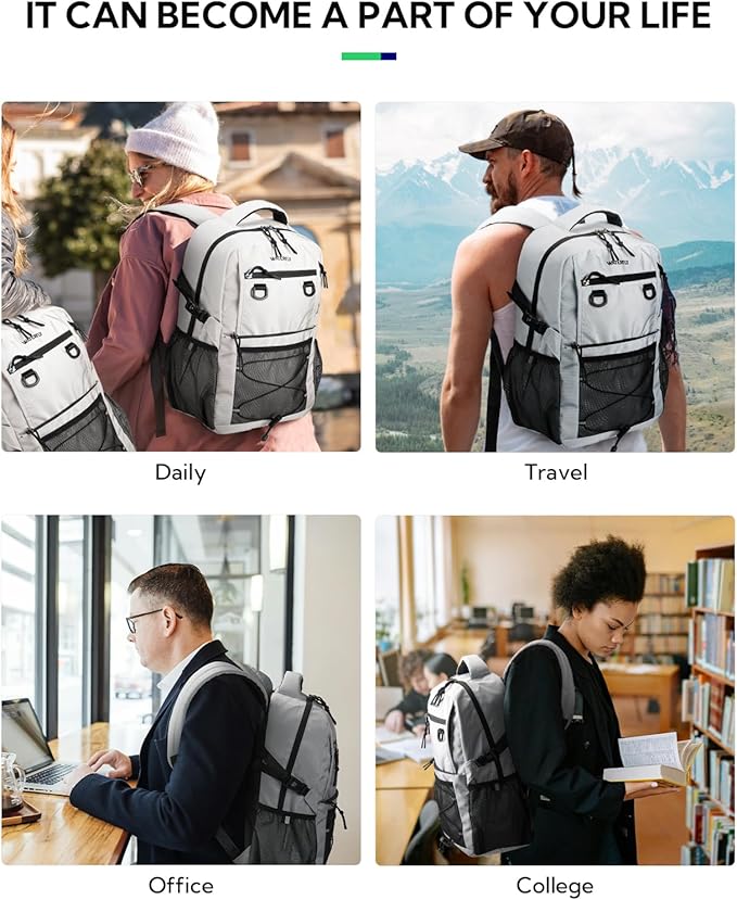 WATERFLY Travel Hiking Casual Backpack: 22L Lightweight Everyday Outdoor City Daypack College Bookbag for Woman Man