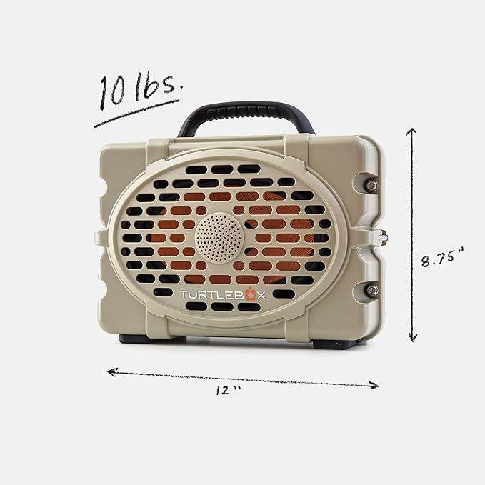 Turtlebox Original Gen 3: Portable Outdoor Bluetooth Speaker – Ultra-Loud (120dB), Waterproof (IP67), Rugged, Impact-Resistant, 3-Day Battery | Party Mode: Unlimited Pairing Stereo, Tan/Blaze Orange