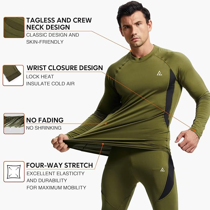 CL convallaria Thermal Underwear Long Johns Set Mens Winter Gift Hunting Gear Sport Base Layer Bottom Top