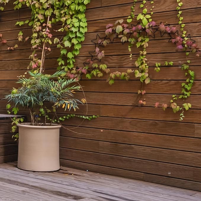 15 Pcs Chain Trellis for Climbing Plants, 7.5(ft) L Wall Plant Trellis Indoor, Pothos Plant Climber Support for Ivy Hoya Flower, Star