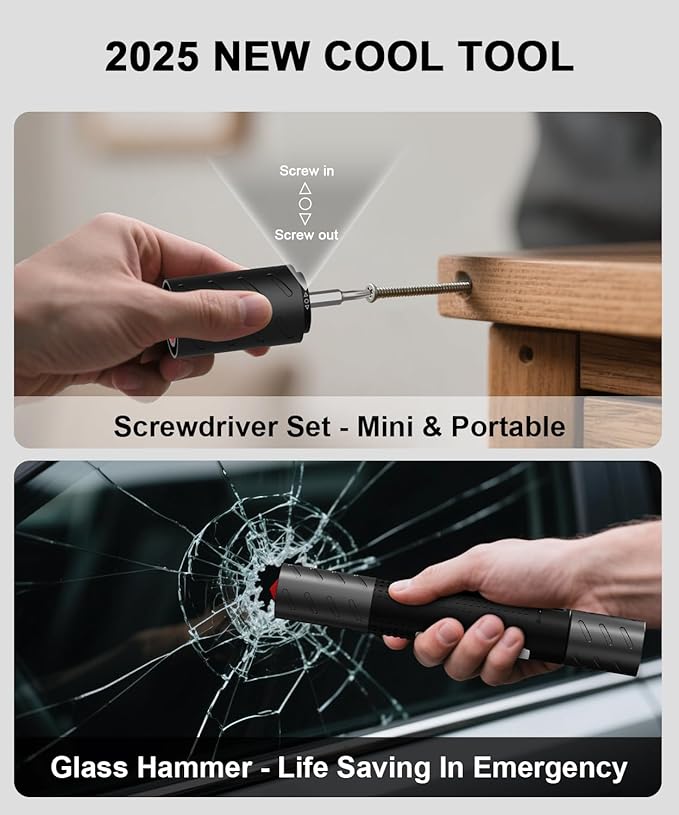 Rechargeable Flashlight High Lumens 3Packs-Super Bright Magnetic LED Flashlights with Screwdriver Set,Window Glass Breaker,COB Flash Light,7 Modes,Zoomable,Waterproof for Emergency Camping Car Repair