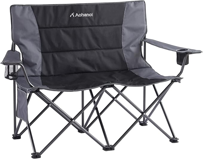 Oversized Camping Chair, Camp Chairs for Adults, Outdoor Folding Chairs with Cup Hold, Big Heavy Duty Outdoor Chairs for Patio, Lawn,Game, Sport