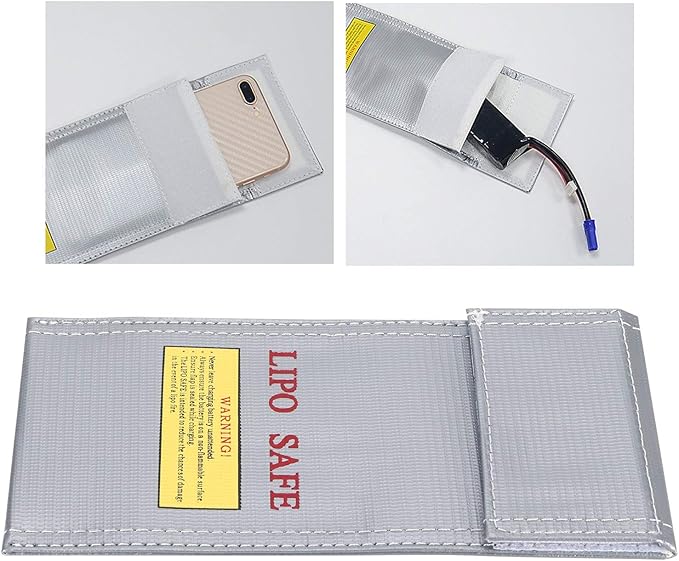 Lipo Battery Guard Bag - Fireproof Explosion Proof Portable Charging Bag With Loop Fastener for Flammable and Explosive Products