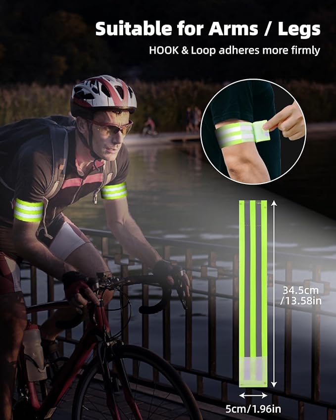 LED Reflective Vest Safety Gear, High Visibility Reflective Running Gear for Dog Walking Running Cycling, Adjustable for Men Women Kids - Reflective Armband and Dog Light with USB Rechargeable