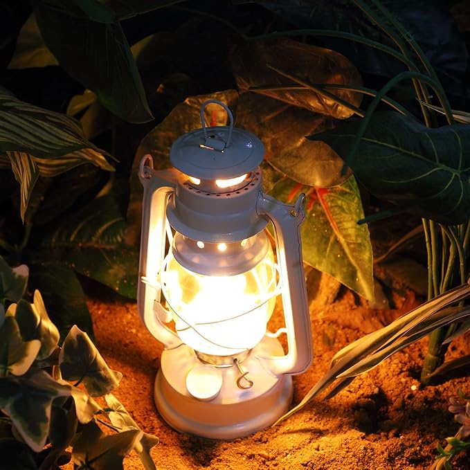 Honoson 4 Pieces Oil Lamp Hurricane Lamp Kerosene Lantern for Indoor Outdoors Decorative Hanging Oil Lantern with Wick for Hiking Emergency Camping Party Decoration(White,10 Inch)