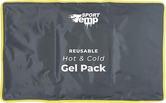 Hot & Cold Reusable Gel Packs (XL, 1 Pack) Flexible Soft Compress - Ice & Heat Therapy for Injuries, Back, Shoulder, Hip, Knee, Joint Pain, Swelling, Bruises, Post Surgery - Sport Temp