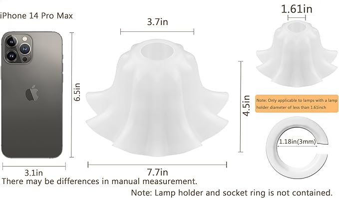 Plastic Lampshades Set of 2, Flower Lampshades 3.7" Top x 7.7" Bottom x 4.5" High, Seaside village Table lamp, Floor Lamps, Pendant Light, Wall Light Replacement Lampshade