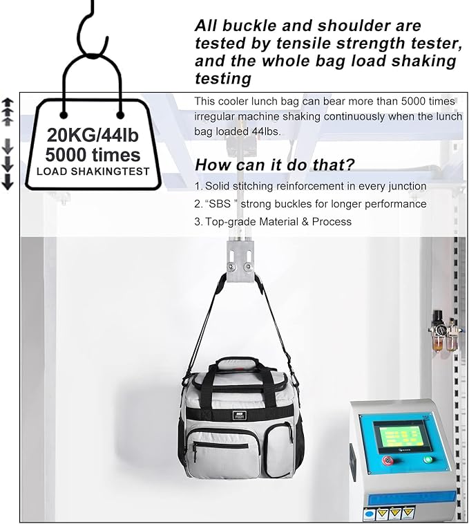 MIER Leakproof Insulated Cooler Lunch Bag for Adult Men Women 30 Can Cooler Bag with Top Flip Lid, 18L, Multiple Pockets (Grey-No Luggage Strap)