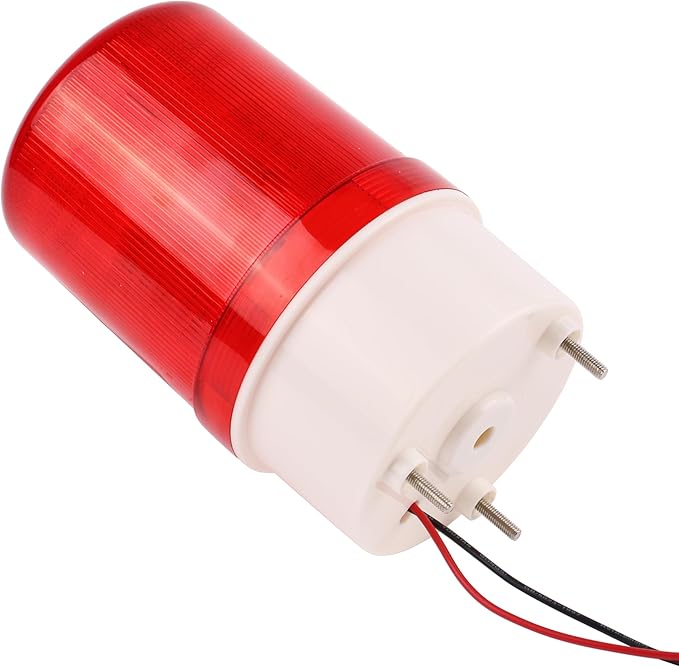 Industrial LED Rotating Strobe Beacon Warning Lights, Electrical Revolving Signal Lights for Emergency, 12v DC, Red, No Buzzer