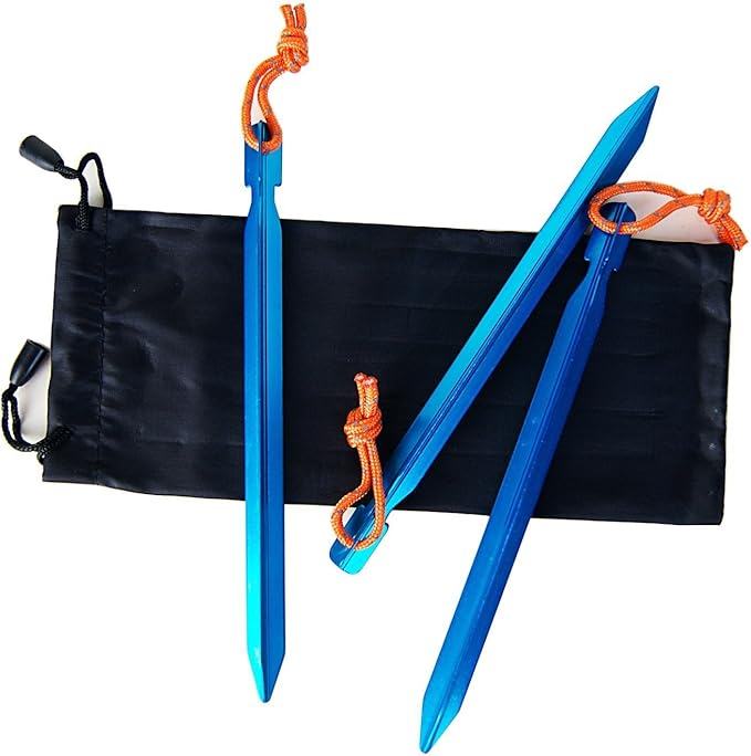 12 Pack Tent Stakes, 7075 Ground Metal Camping Aluminum Tent Pegs, Lightweight Tent Stakes Heavy Duty Spikes Camping Accessories