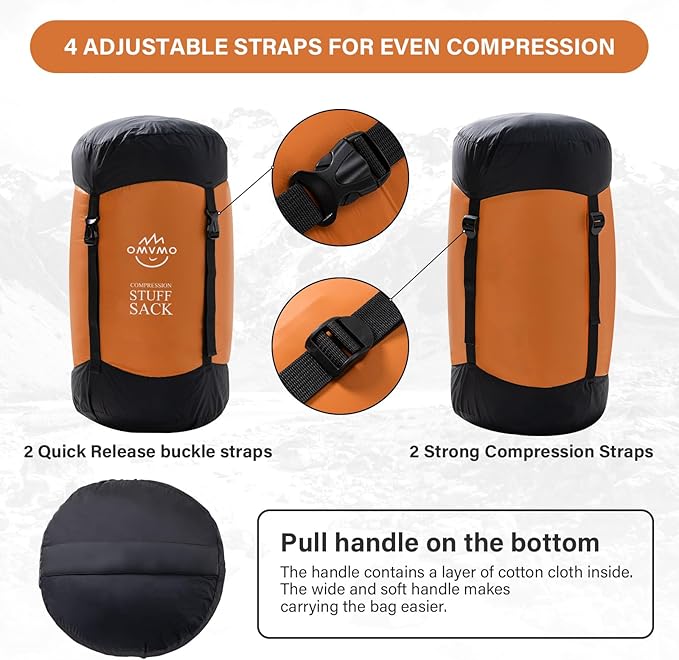 Compression Sack, 12L/19L/32L/46L/53L Water-Resistant Sleeping Bag Stuff Sack,Anti-Tear Ultra Light 400T 20D Nylon Storage Bag,Space Saving Gear for Camping Hiking Travel 1Pcs