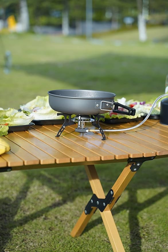 ONLYFIRE Portable Camping Gas Stove, Backpacking Camp Stove with Piezo Ignition, 1LB Propane Adapter, Mini Camp Stove with Carry Bag for Outdoor Cooking, Picnic, Camping and Hiking, GS333