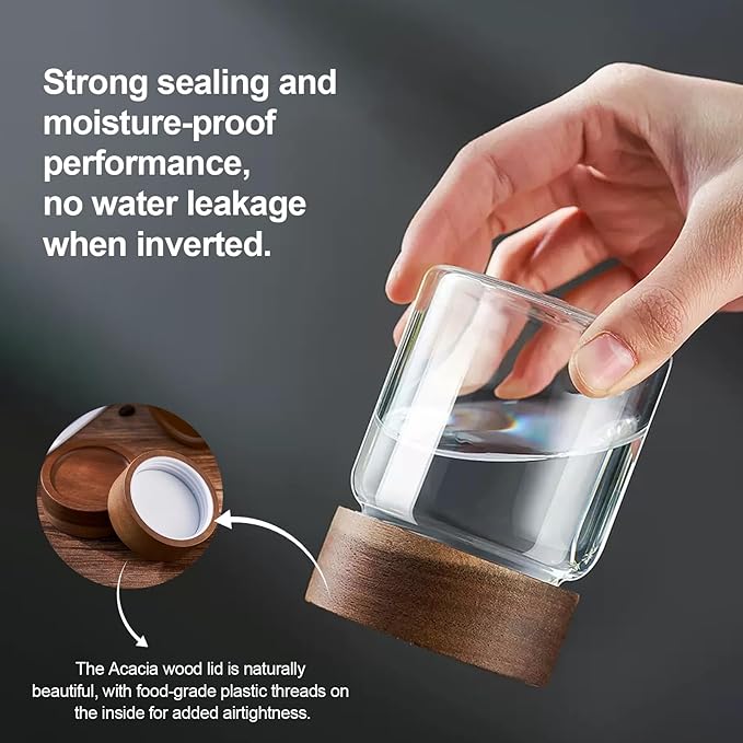 Glass Spice jars Glass Jars with Screw Lid 5 oz, Food Storage Canister for Pantry Sugar Tea Coffee Bean Seasoning Nuts Cookies (6 * 150ml(5oz))