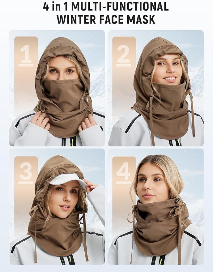 baleaf Balaclava Ski Mask Winter Water Resistant Face Mask for Women Men Cold Weather Gear Skiing Snowboarding Neck Gaiter