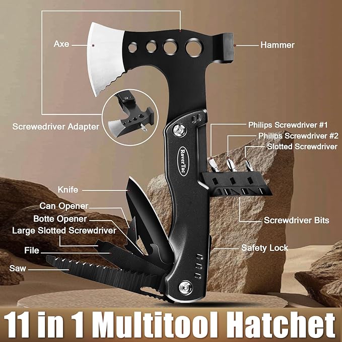 RoverTac "TOUGH GEAR FOR REAL LIFE" Tool Gift Set, Multitool Axe