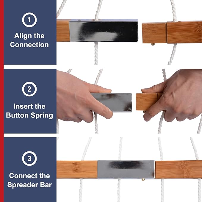 2 Person Hammock with Stand Included, Outdoor Hammock with Curved Spreader Bar, Pillow and Carrying Bag, 450 Lbs Capacity, Navy Blue