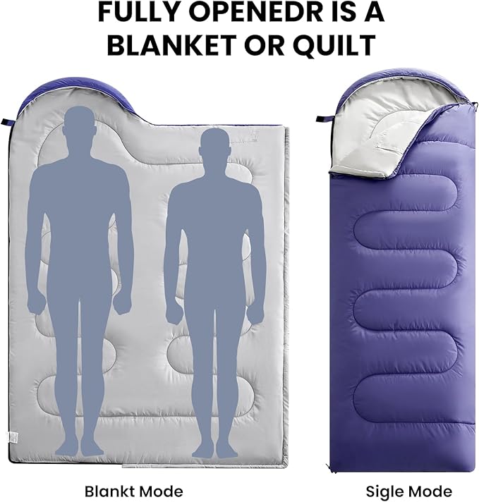 FARLAND Sleeping Bags 30℉ for Adults Teens Kids with Compression Sack Portable and Lightweight for 3-4 Season Camping, Hiking,Waterproof, Backpacking and Outdoors