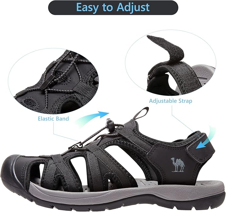 CAMELSPORTS Men's Hiking Sandals Closed Toe Outdoor Beach Sandal Waterproof Sport Fisherman Sandals Water Shoes