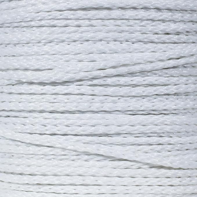 Hollow Braid Polypropylene Rope (1/4 Inch, 1000 Feet, White) - Barrier Rope - Trail Marking, Crowd Control, Golf Courses