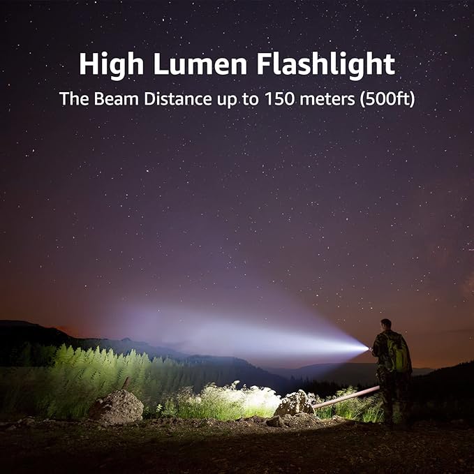 Lighting EVER LED Flashlights High Lumens, Small Flashlight, Waterproof, Adjustable Focus Flash Light for Outdoor, Emergency, Camping, AAA Batteries Included, 2 Pack