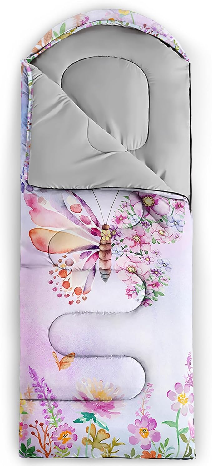 QOOMO Camping Sleeping Bags,3 Season Warm & Cool Weather,Lightweight,Waterproof Sleeping Bags for Adults & Kids,Traveling,and Outdoors,Camping Gear Equipment